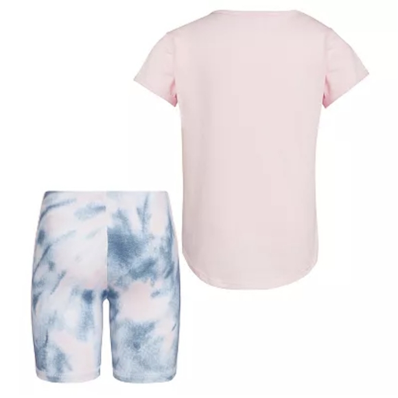 ADIDAS TODDLER GIRLS LOVE TEE & PRINTED BIKE SHORT SET SIZE 3T NWT ❤ - Picture 3 of 4